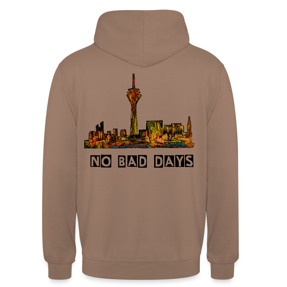 Unisex Hoodie Düsseldorfer Skyline Backprint - Mokka
