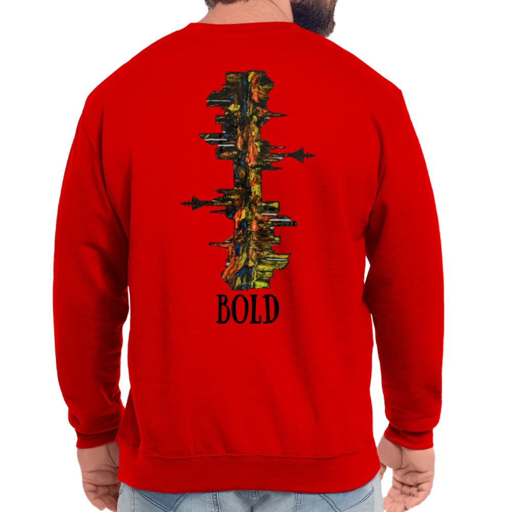 Unisex Pulli Düsseldorfer Skyline Backprint - Rot