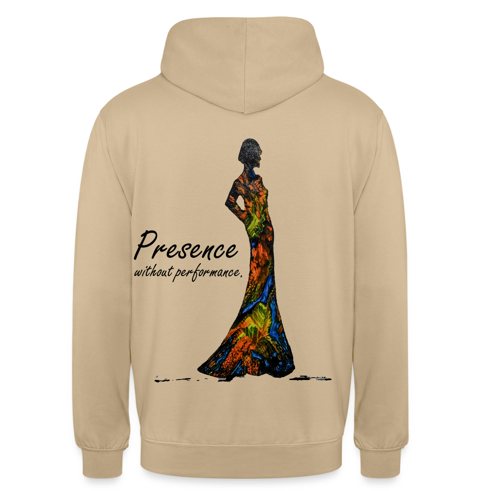 Unisex Hoodie Presence Backprint - Beige