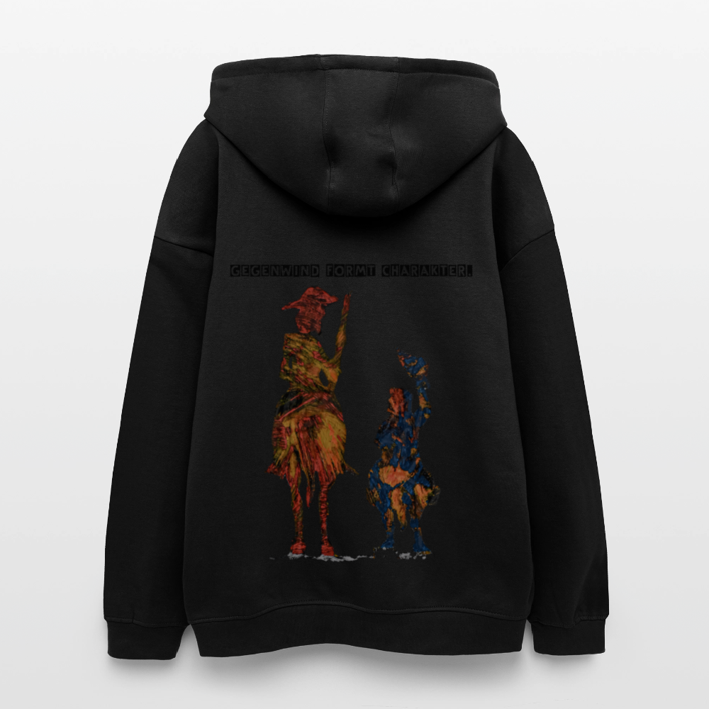 Oversized Unisex Hoodie Don Quixote Backprint - Schwarz