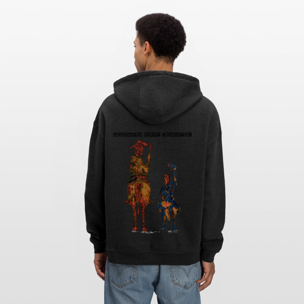 Oversized Unisex Hoodie Don Quixote Backprint - Anthrazit