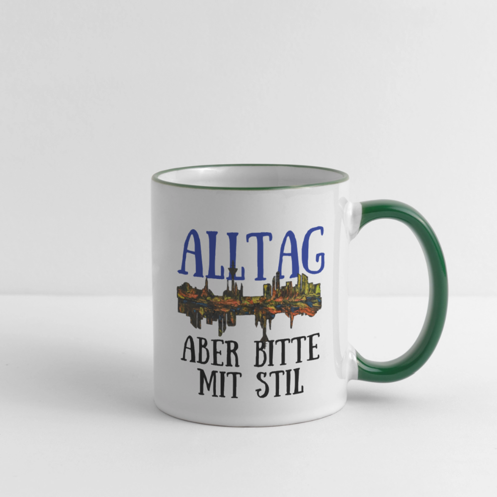 Tasse - Weiß/Dunkelgrün