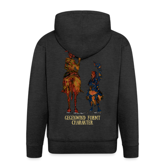 Männer Kapuzenjacke Don Quixote Backprint - Anthrazit