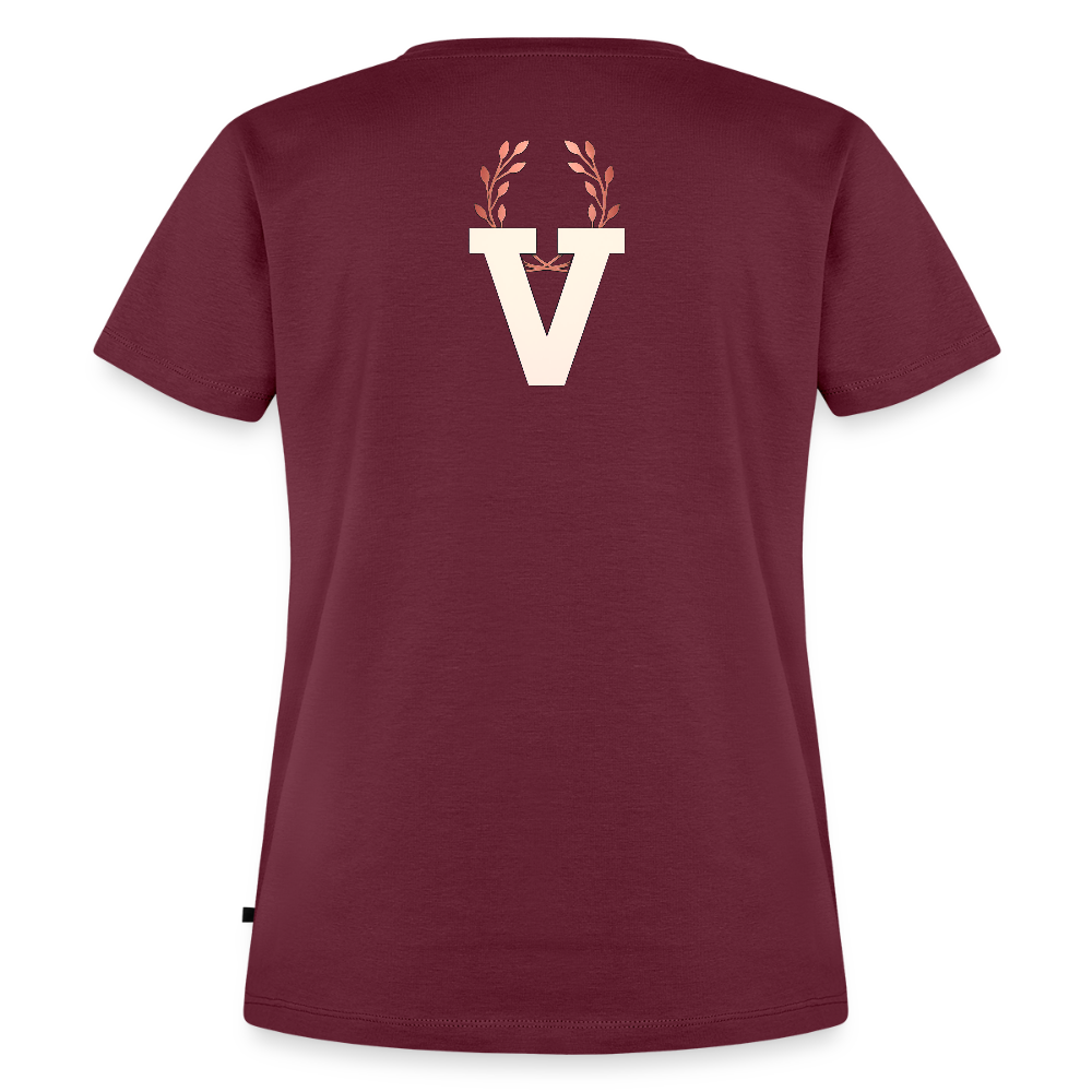 Frauen Premium T-Shirt Düsseldorfer Skyline V.3 - Burgunderrot