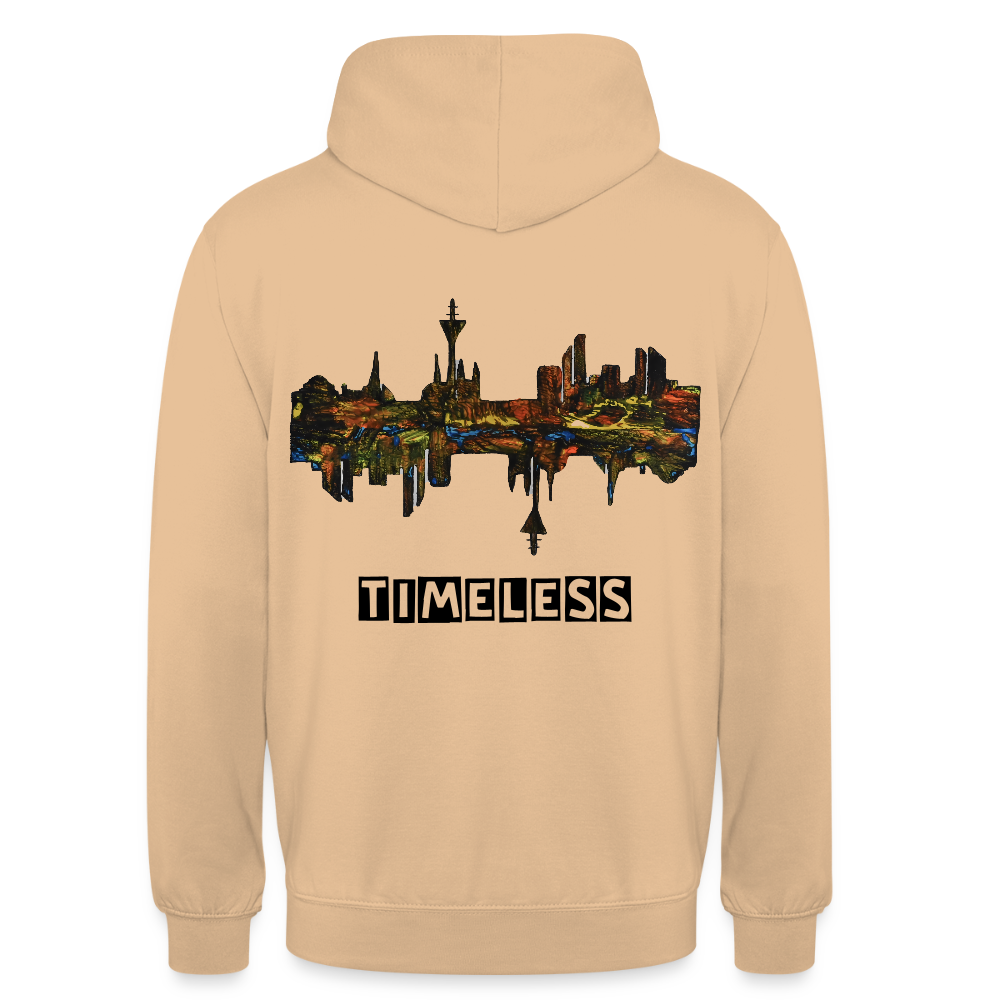 Unisex Hoodie Düsseldorfer Skyline Backprint - Pfirsich