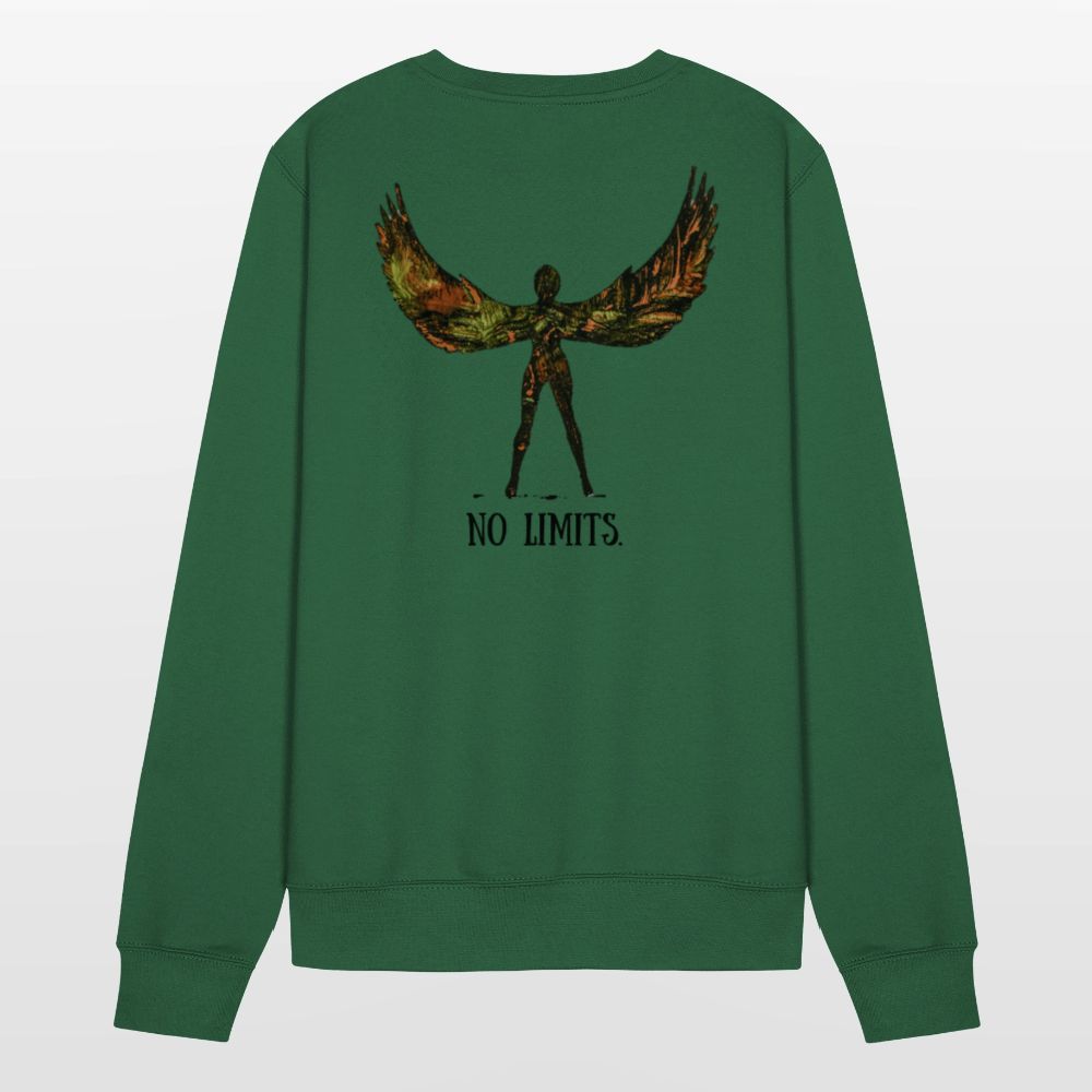 Unisex Pulli Angel Backprint - Grün