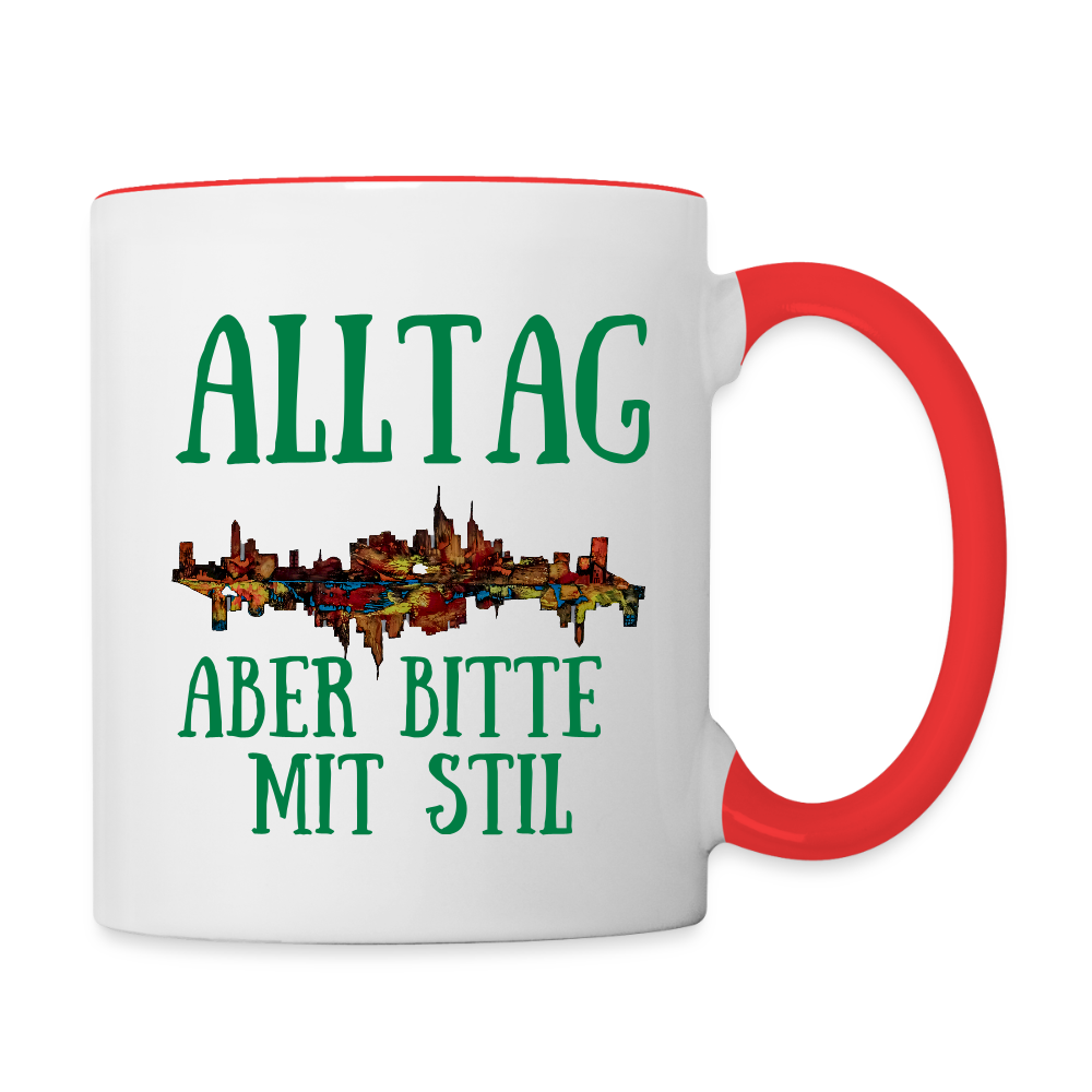 Tasse - Weiß/Rot