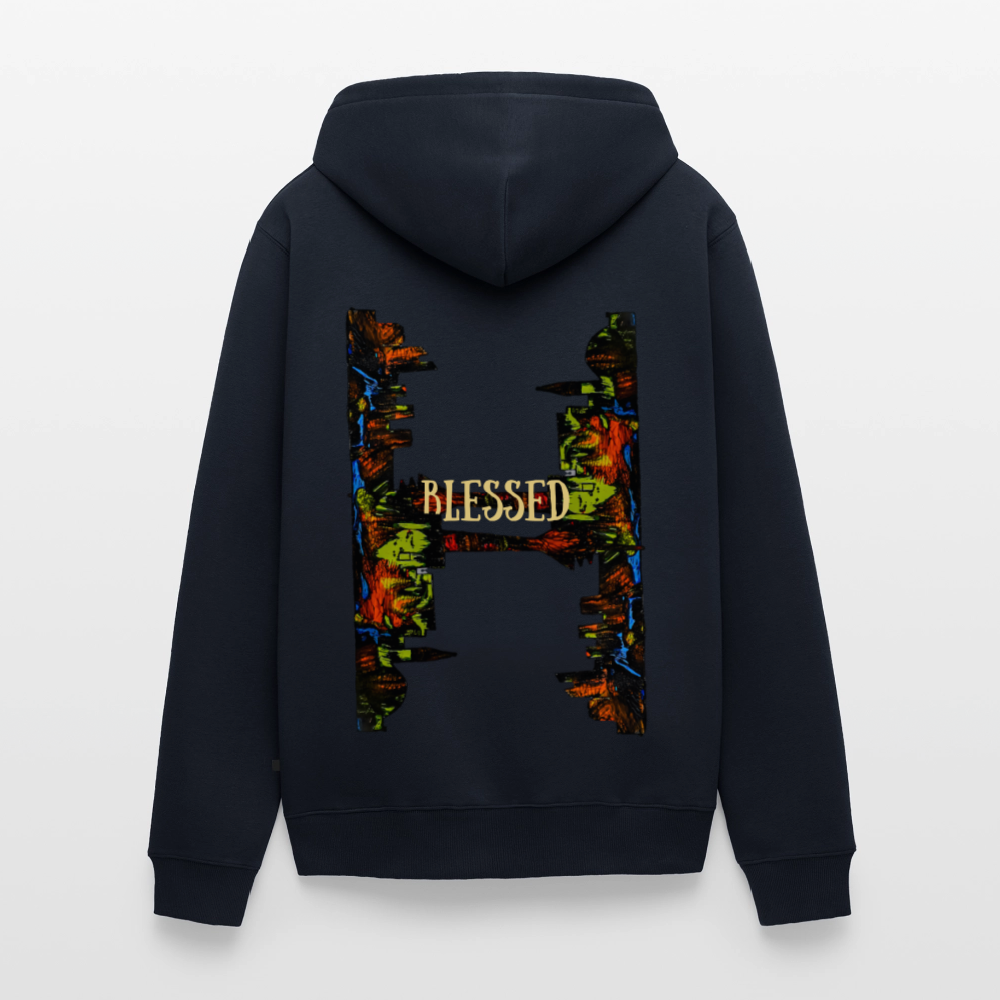 Männer Kapuzenjacke Düsseldorfer Skyline Backprint - Navy