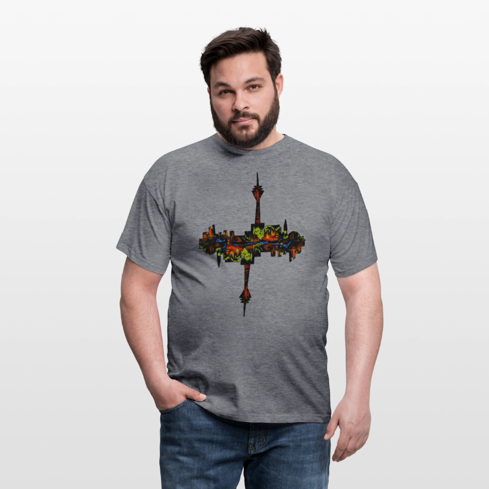 Männer T-Shirt Düsseldorfer Skyline V.7 - Graphit meliert
