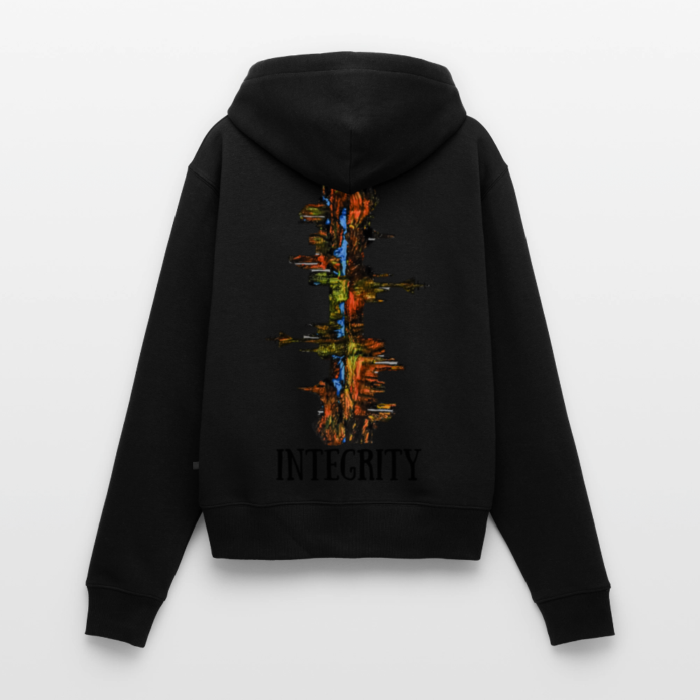 Frauen Kapuzenjacke Düsseldorfer Skyline Backprint - Schwarz