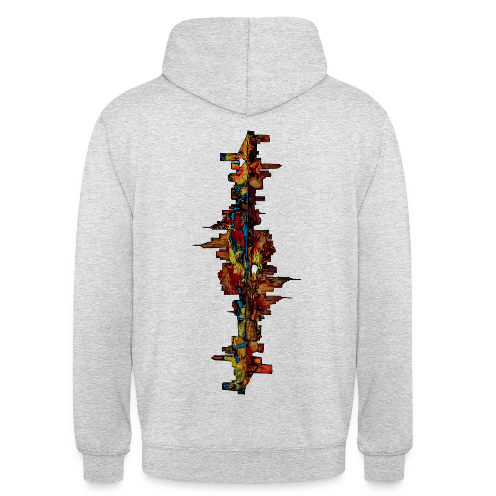 Unisex Hoodie Frankfurter Skyline Backprint - Hellgrau meliert