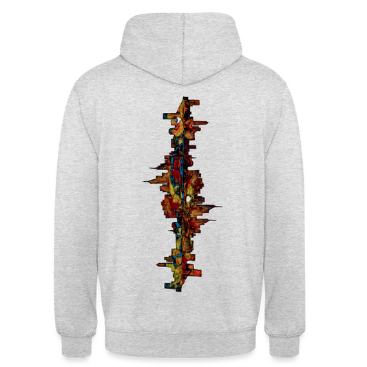 Unisex Hoodie Frankfurter Skyline Backprint - Hellgrau meliert