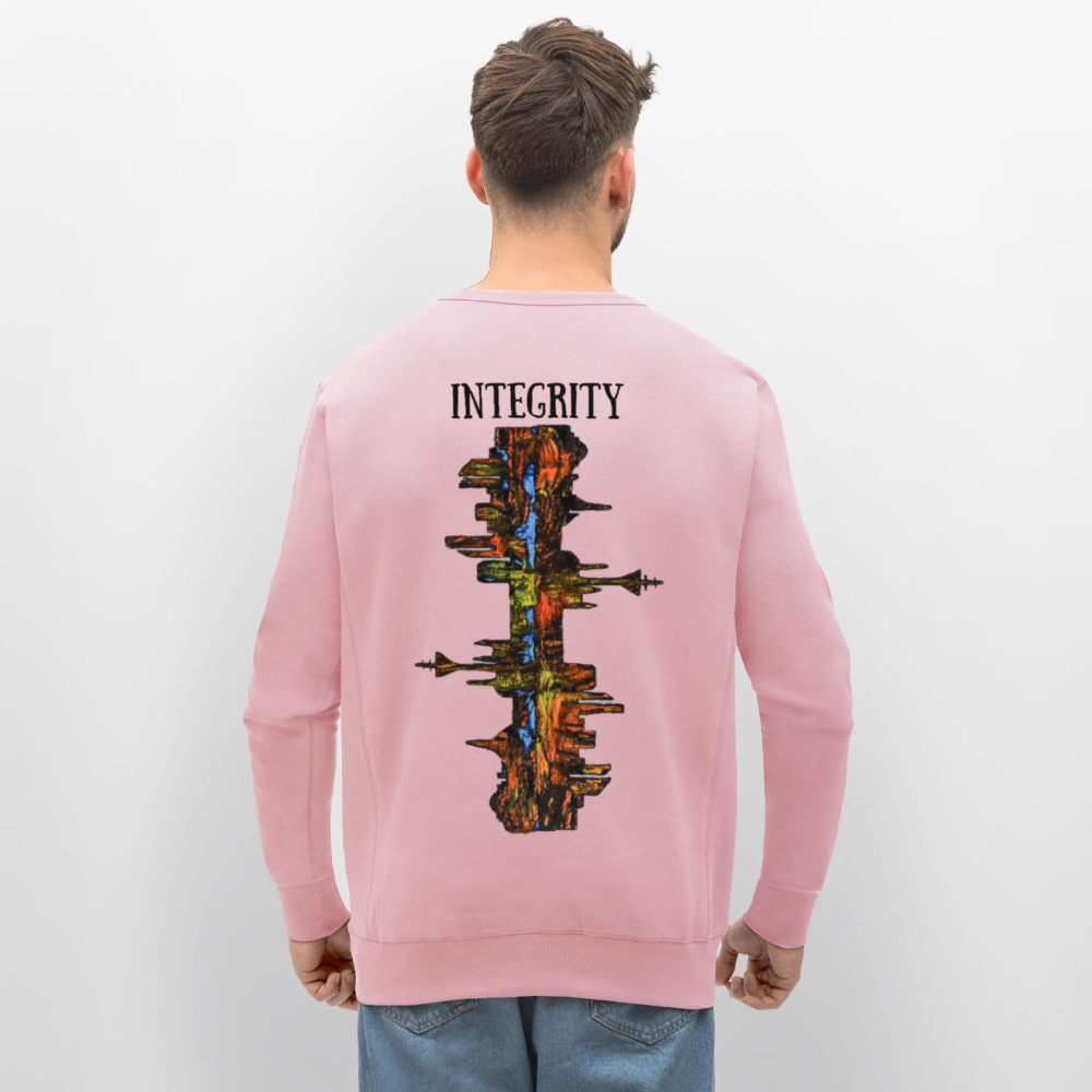 Unisex Bio Pulli Düsseldorfer Skyline Backprint - Hellrosa