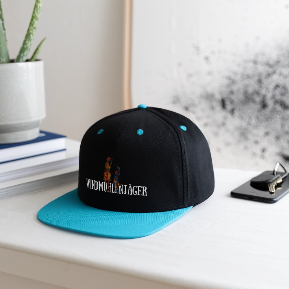Kontrast Snapback Cap - Schwarz/Türkis