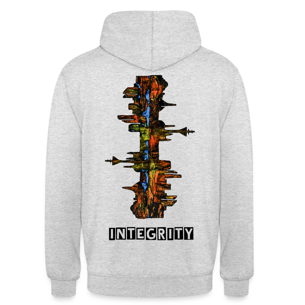 Unisex Hoodie Düsseldorfer Skyline Backprint - Hellgrau meliert