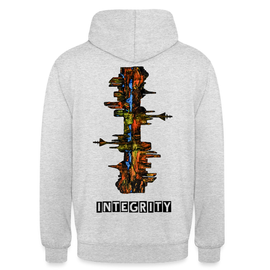 Unisex Hoodie Düsseldorfer Skyline Backprint - Hellgrau meliert