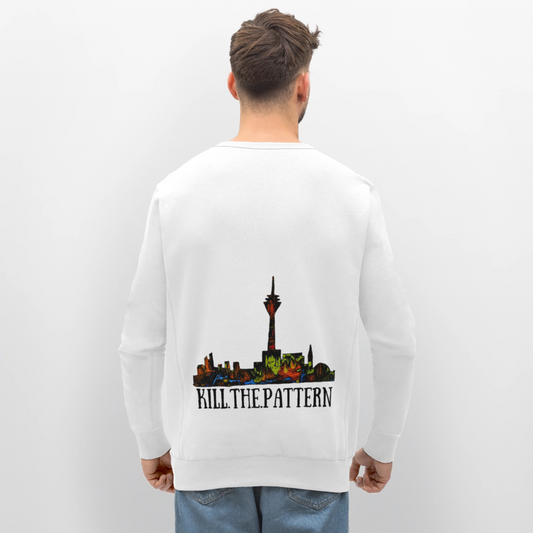 Unisex Bio Pulli Düsseldorfer Skyline Backprint - Weiß
