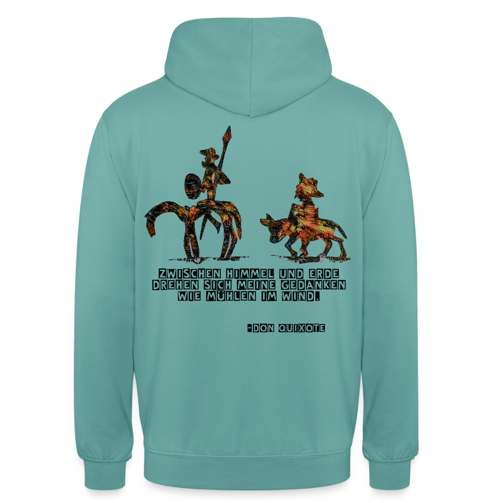 Unisex Hoodie Don Quixote Backprint - Pastelltürkis