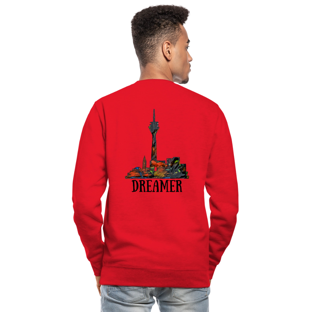 Unisex Pulli Düsseldorferskyline Backprint - Rot