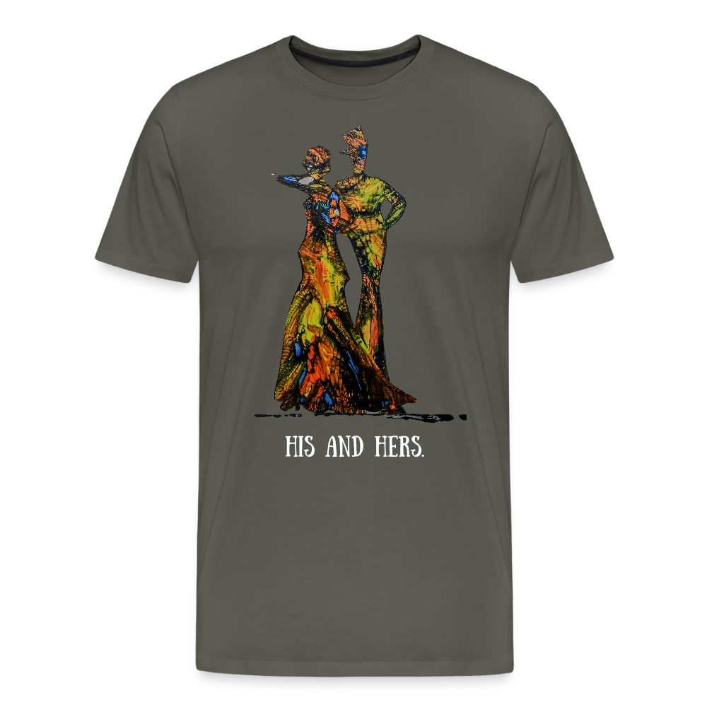 Männer Premium T-Shirt Zylinder und Stella - Asphalt