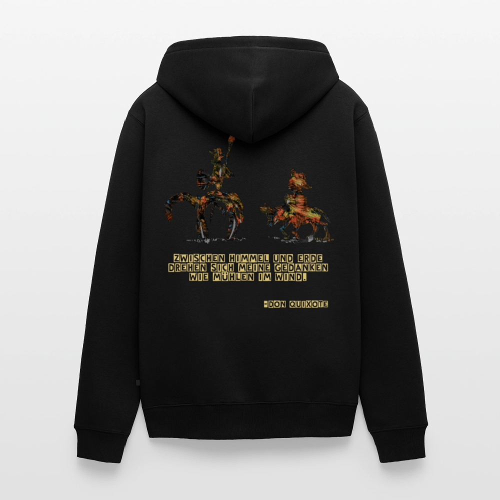 Männer Kapuzenjacke Don Quixote Backprint - Schwarz