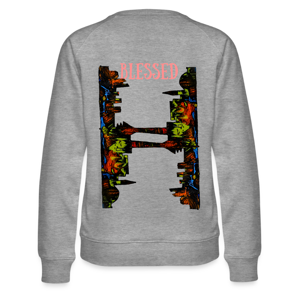 Frauen Hoodie Düsseldorfer Skyline Backprint - Grau meliert