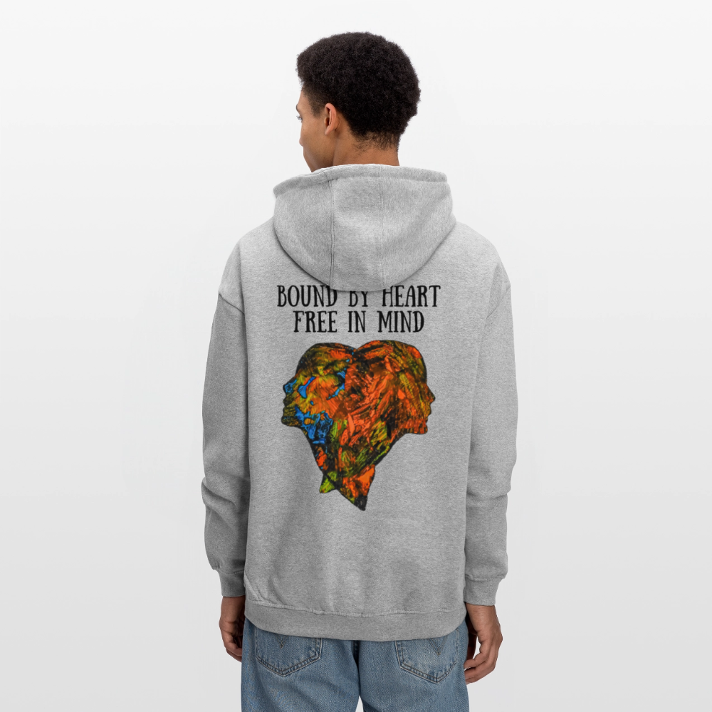 Oversized Unisex Hoodie Espejo Backprint - Grau meliert