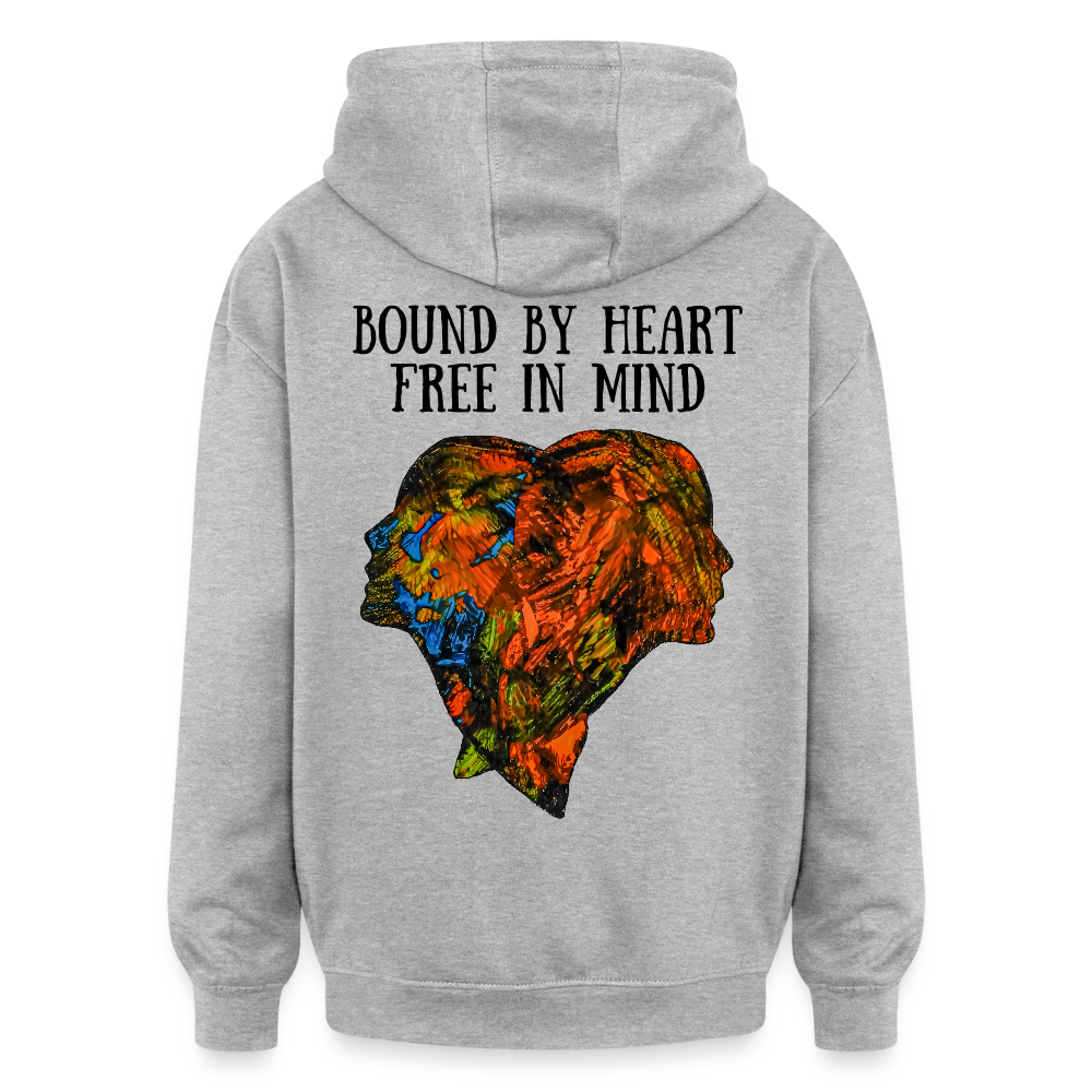 Oversized Unisex Hoodie Espejo Backprint - Grau meliert