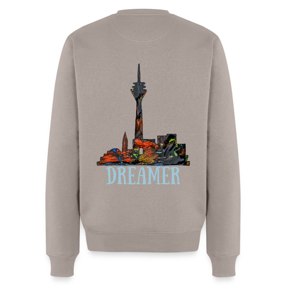 Männer Pulli Düsseldorferskyline Backprint - Taupe
