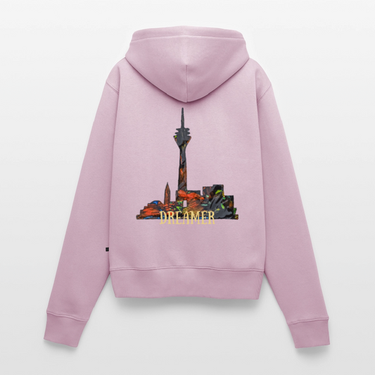 Frauen Kapuzenjacke Düsseldorferskyline Backprint - Altrosa