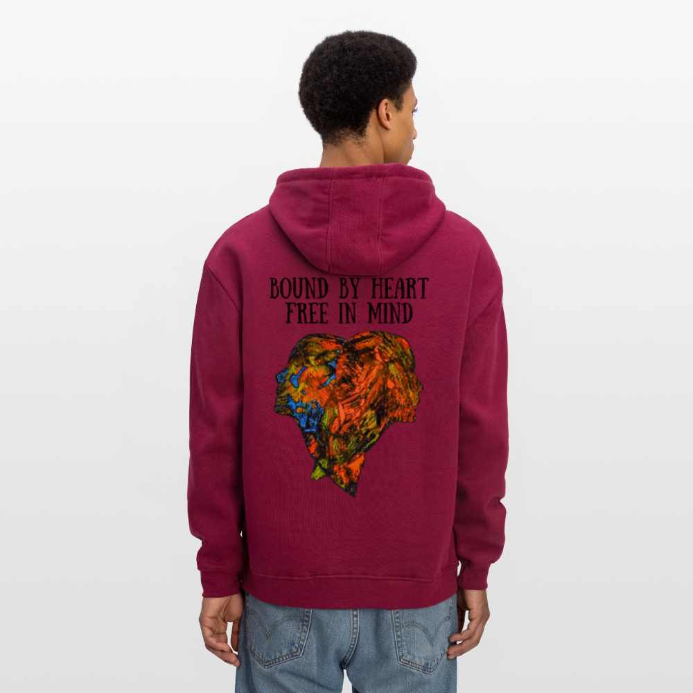 Oversized Unisex Hoodie Espejo Backprint - Burgunderrot