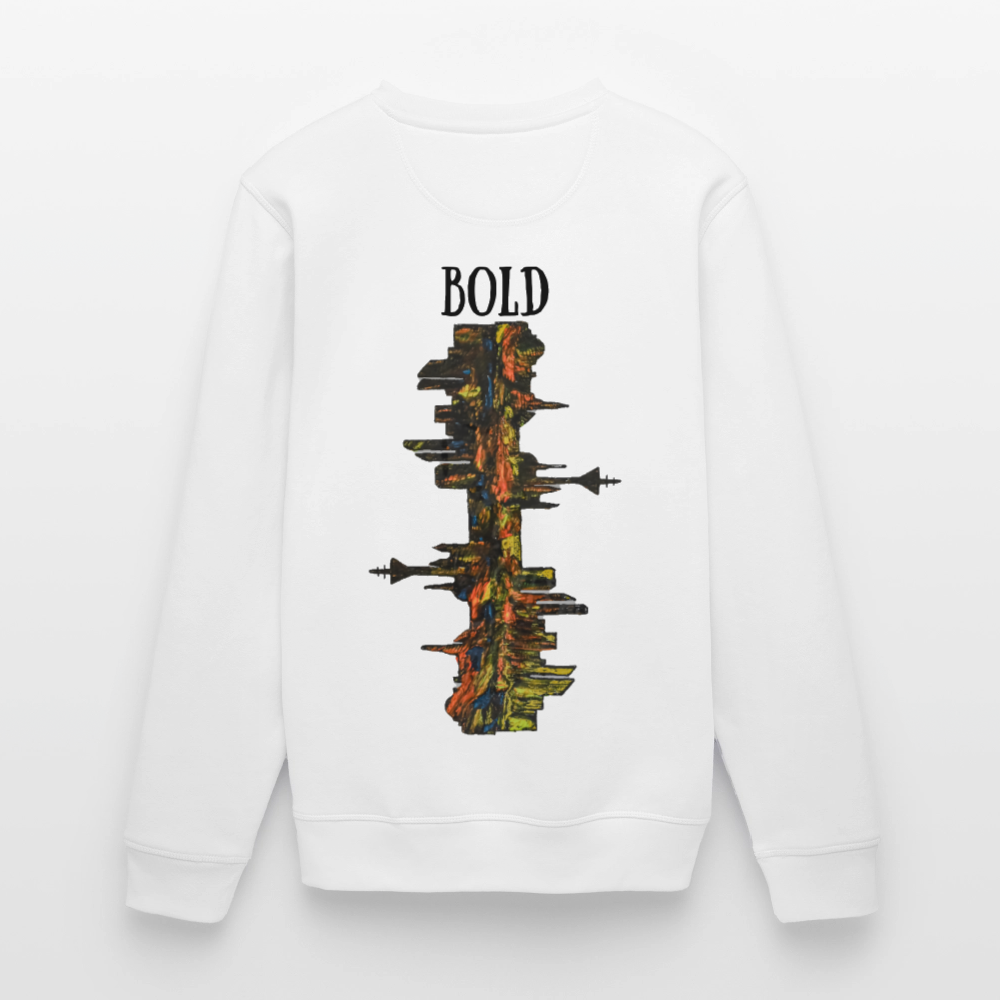 Unisex Bio Pulli Düsseldorfer Skyline Backprint - Weiß