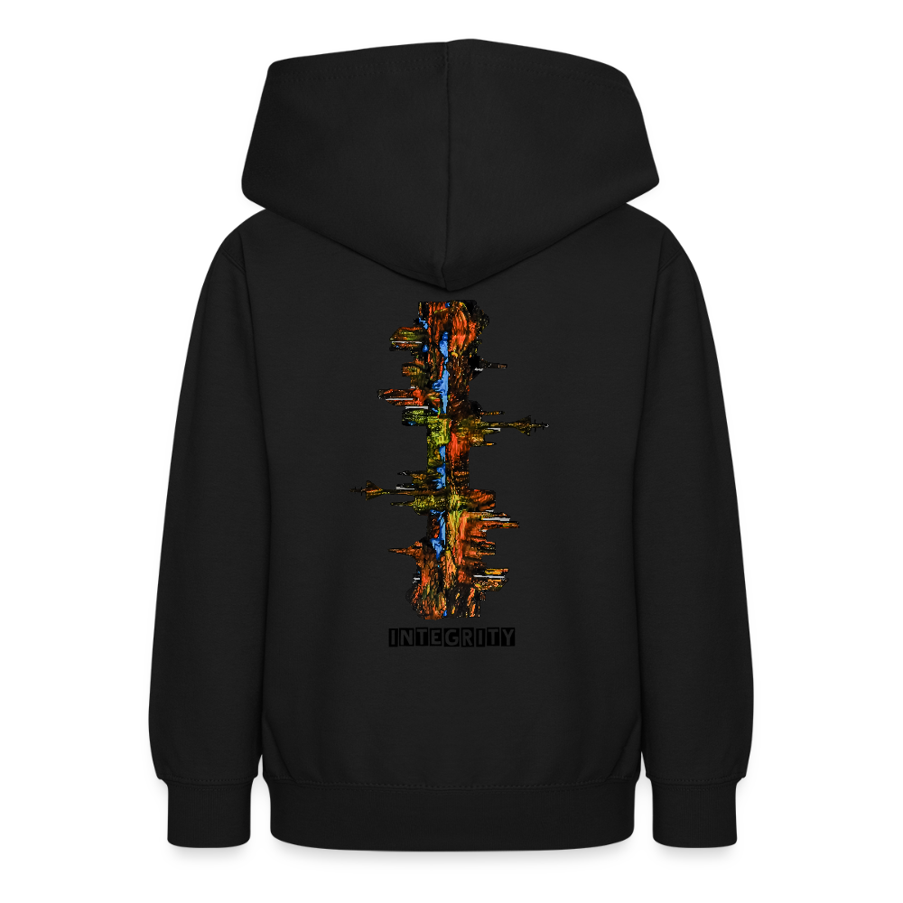 Teenager Hoodie Düsseldorfer Skyline Backprint - Schwarz