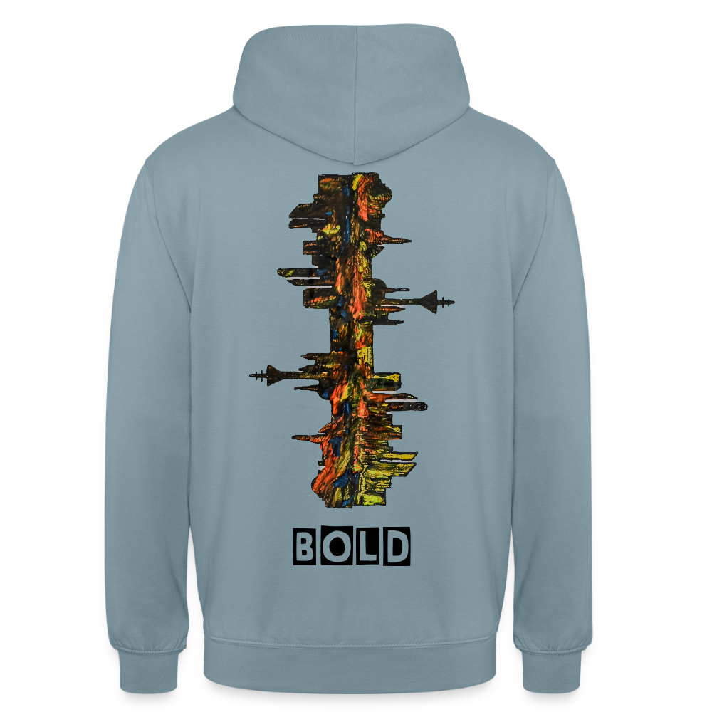 Unisex Hoodie Düsseldorfer Skyline Backprint - Nebelblau
