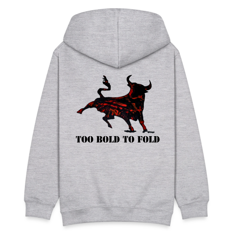 Teenager Hoodie Torro Backprint - Hellgrau meliert