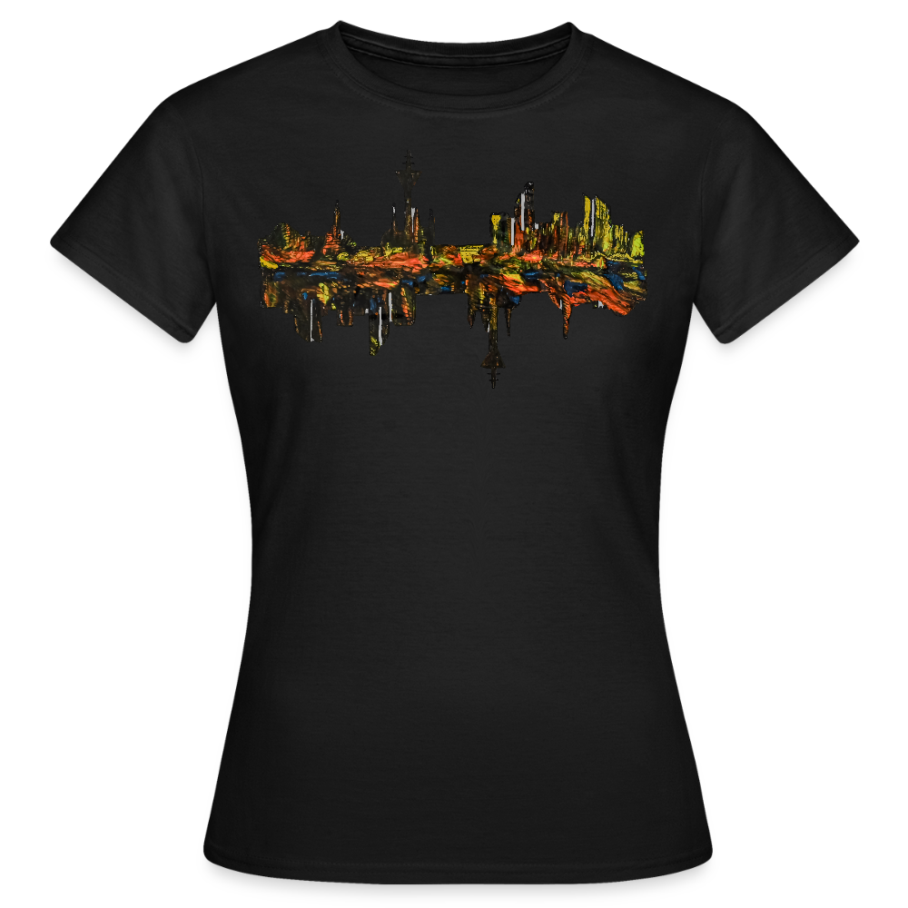 Frauen T-Shirt Düsseldorfer Skyline V.3 - Schwarz