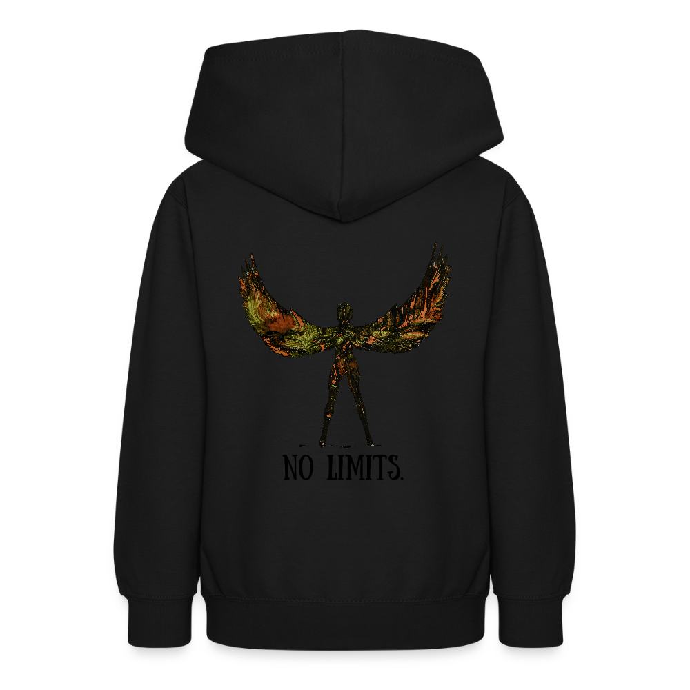 Teenager Hoodie Angel Backprint - Schwarz