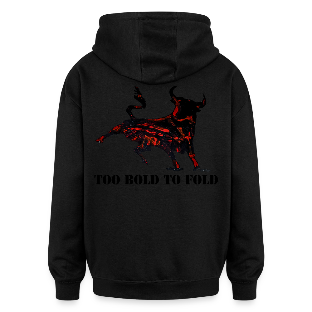 Oversized Unisex Hoodie Torro Backprint - Schwarz