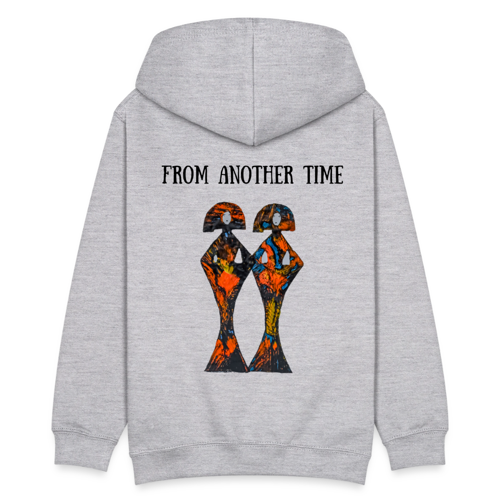 Teenager Hoodie Geishas Backprint - Hellgrau meliert