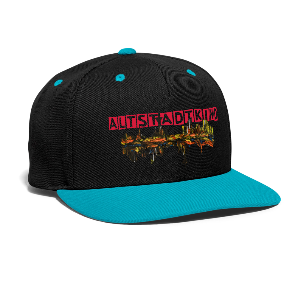 Kontrast Snapback Cap - Schwarz/Türkis