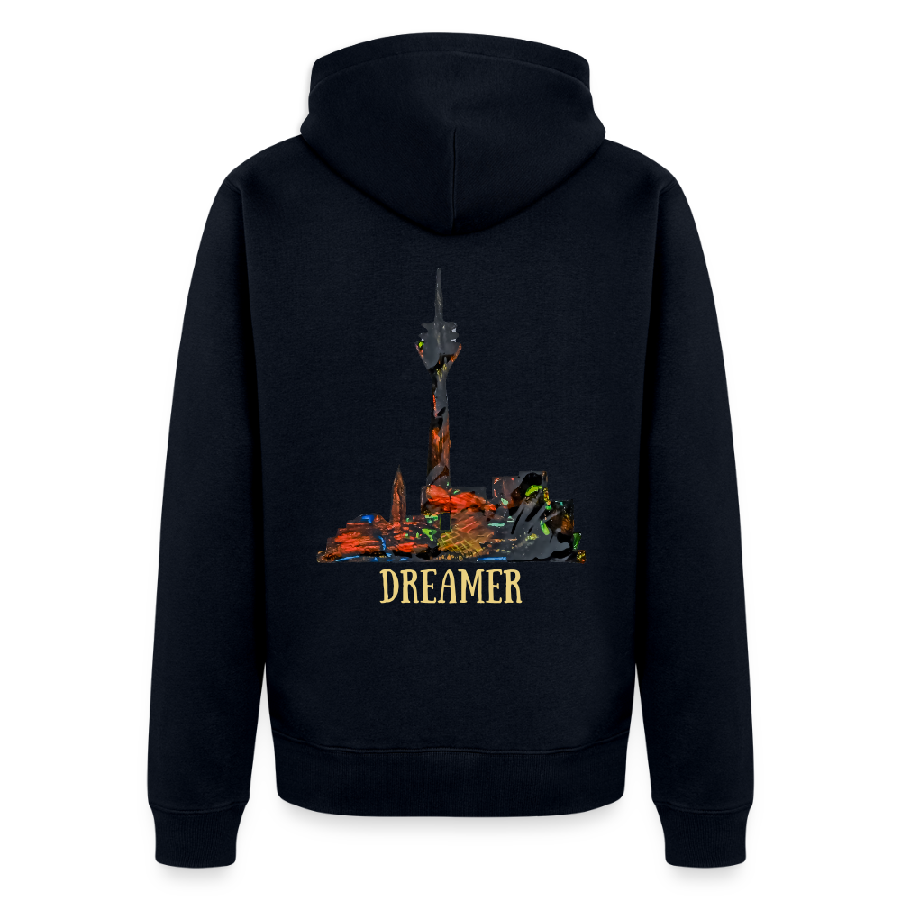 Männer Kapuzenjacke Düsseldorferskyline Backprint - Navy