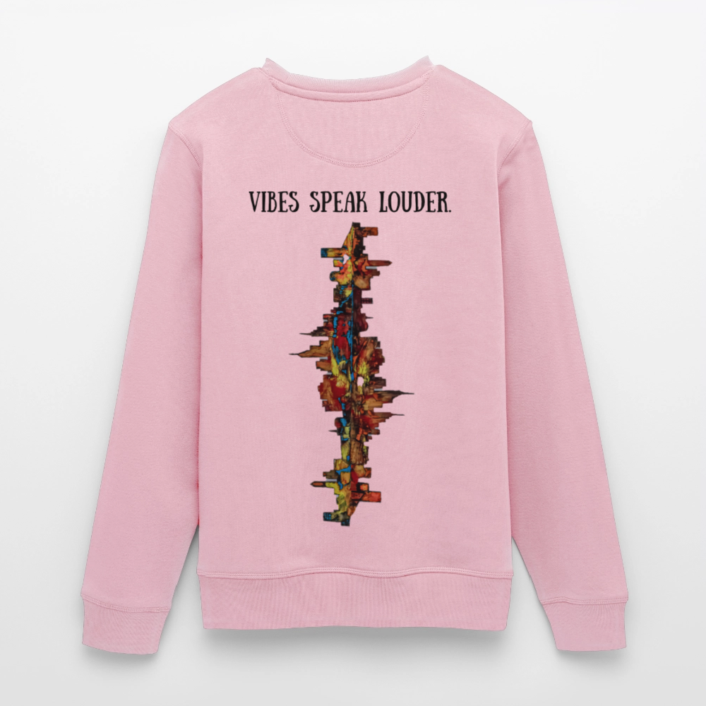 Unisex Bio Pulli Frankfurter Skyline Backprint - Hellrosa