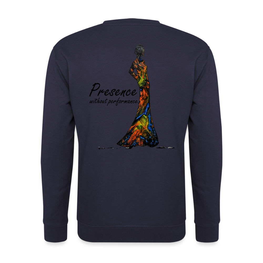 Unisex Pulli Presence Backprint - Navy