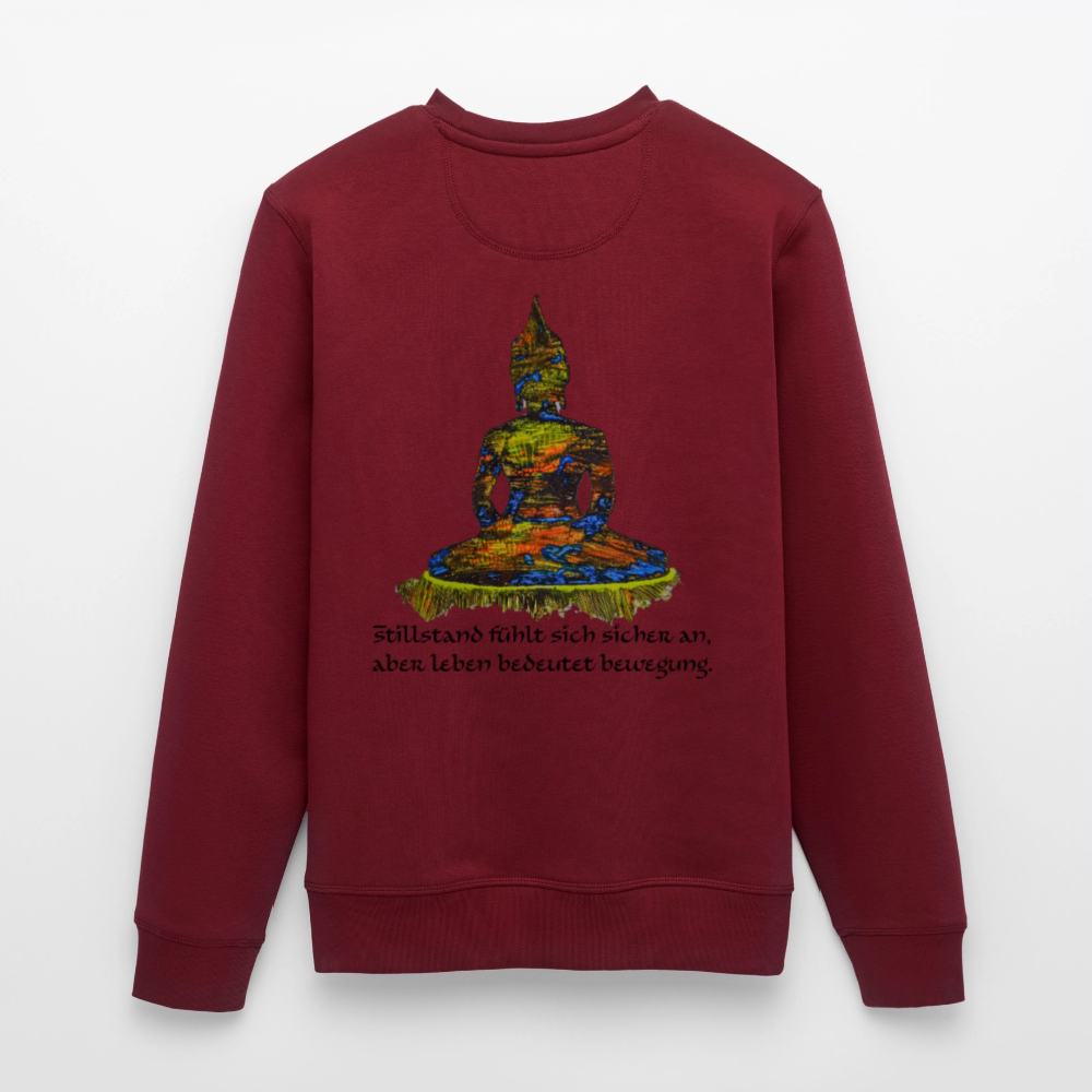 Unisex Bio Pulli Buddha Backprint - Burgunderrot