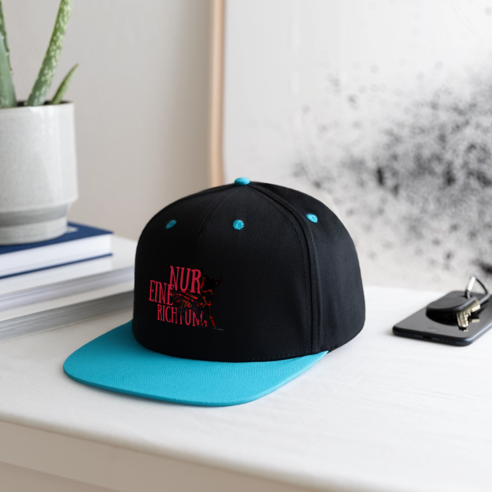 Kontrast Snapback Cap - Schwarz/Türkis
