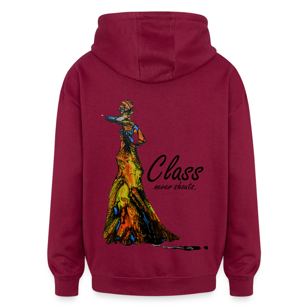 Oversized Unisex Hoodie Class Backprint - Burgunderrot