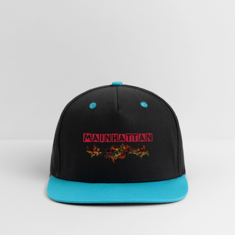 Kontrast Snapback Cap - Schwarz/Türkis