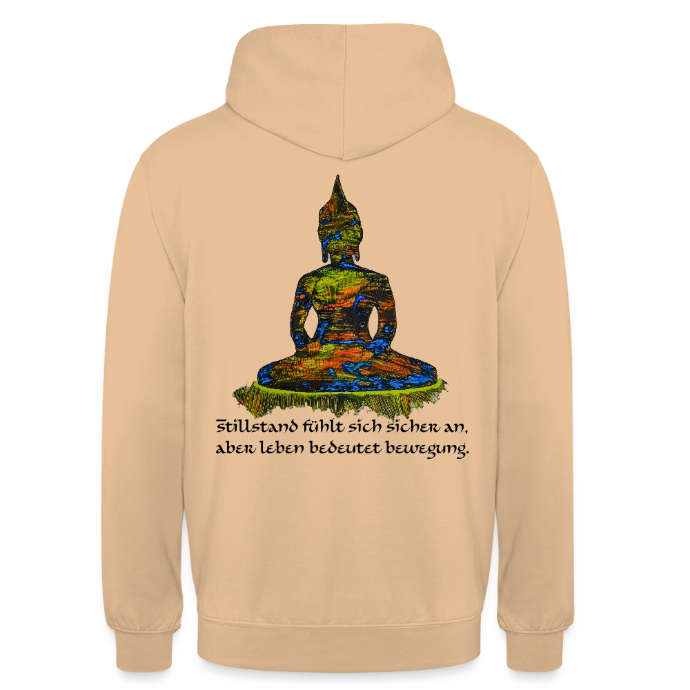 Unisex Hoodie Buddha Backprint - Pfirsich