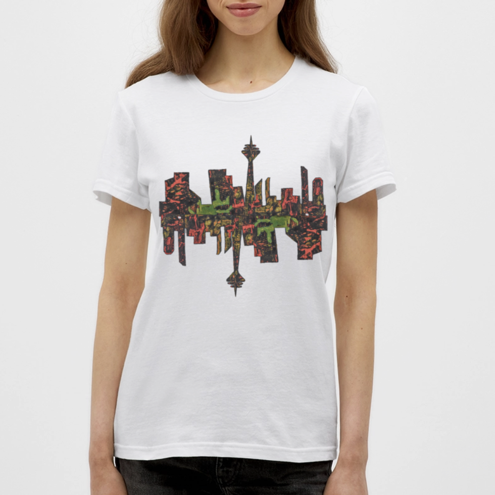 Frauen T-Shirt Düsseldorfer Skyline V.9 - Weiß