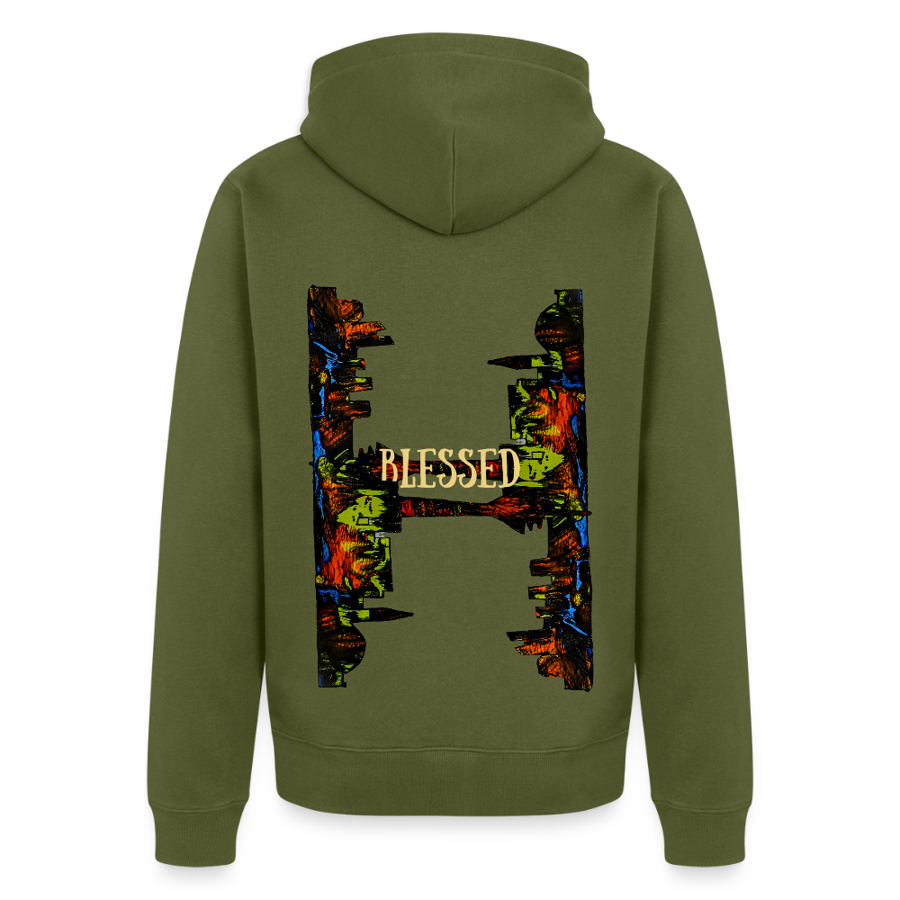 Männer Kapuzenjacke Düsseldorfer Skyline Backprint - Khaki